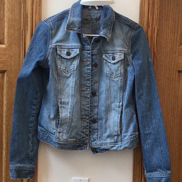Hollister Surf 1972 Blue Long Sleeve Collared Denim Jacket Size Medium - Picture 2 of 16